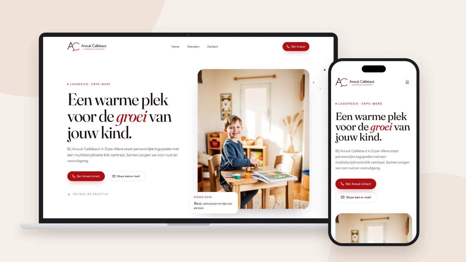 Anouk Callebaut - Website voor logopediepraktijk preview
