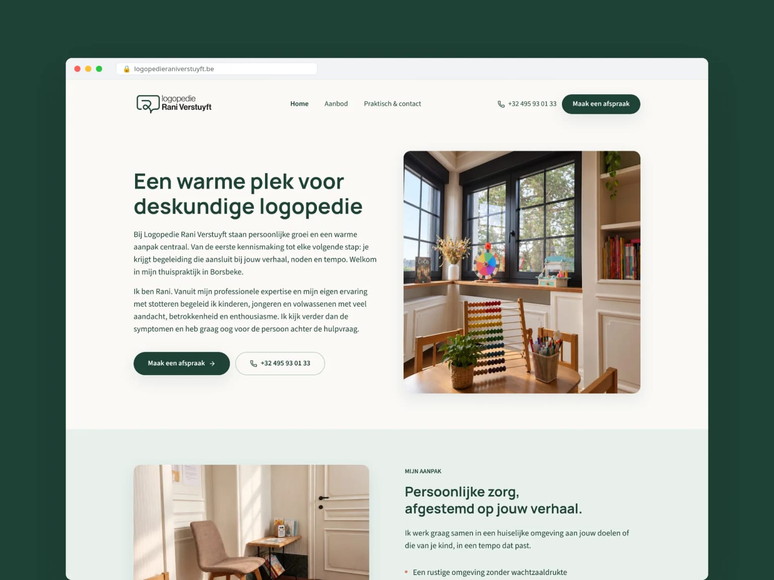 Logopedie Rani Verstuyft - Warme website voor een thuispraktijk in Borsbeke gallery image 6