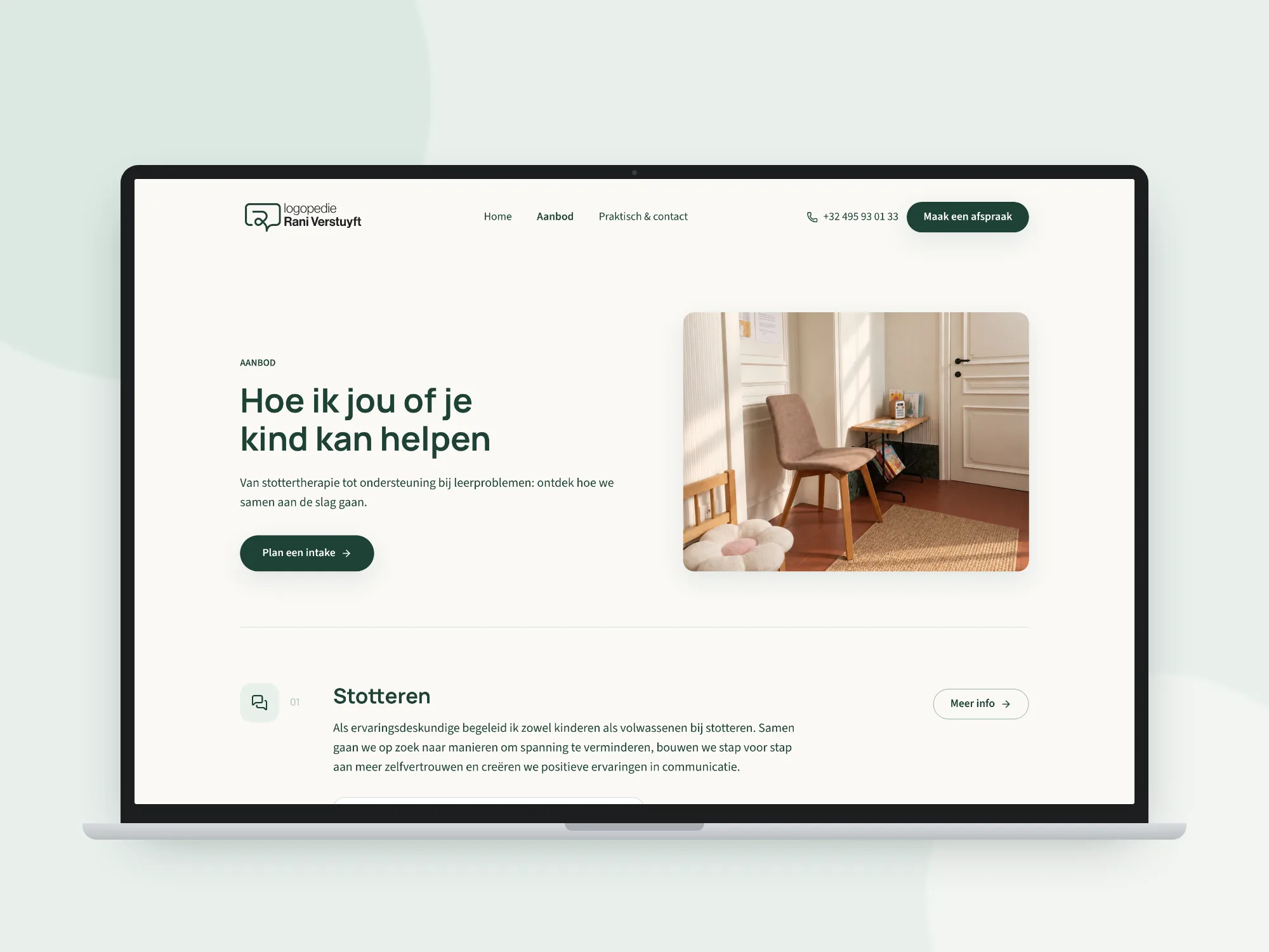 Logopedie Rani Verstuyft - Warme website voor een thuispraktijk in Borsbeke gallery image 2