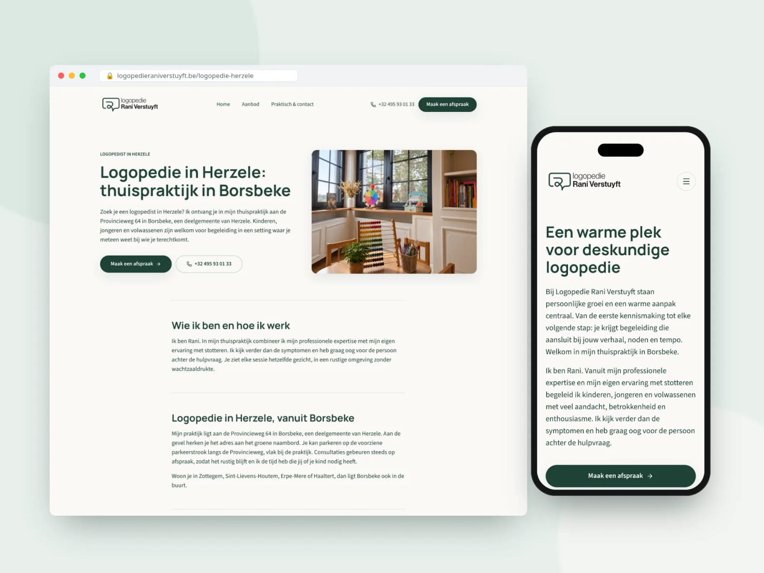 Logopedie Rani Verstuyft - Warme website voor een thuispraktijk in Borsbeke gallery image 5